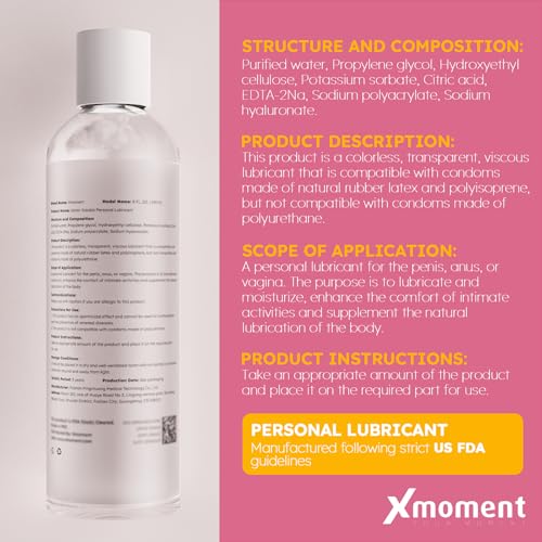 Image of Liquid Water Based Lube, Fragrance-Free pH-Balanced Personal Lubricant Without Glycerin & Parabens, Slippery Massage Gel for Women, Men and Couples (8oz)
