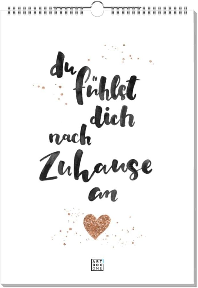 artboxONE Kalender 2024 Zuhause Wandkalender A3 2024 Typografie 