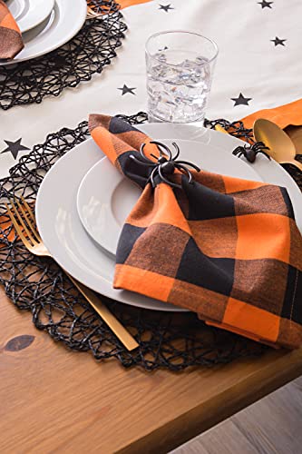 Dii Buffalo Check Collection, Classic Farmhouse Tabletop Set, Napkin Set, 20X20, Orange & Black, 6 Piece #TOP5