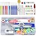Kits de Ganchillo Agujas de Ganchillo 16 Tamaños Ganchillos Crochet Ergonómicos Agujas de Punto Set de Ganchos de Tejer Herramientas de Tejer Accesorios para Artesanía Bricolaje De coser, con Caja