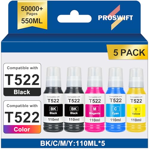 Replacement for Epson 522 High Capacity Ink Refill Bottles Works with...