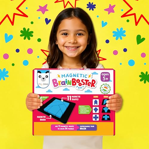 Image of PLAY PANDA Brain Booster Puzzle Game with 11 Magnetic Shapes & Board for Kids