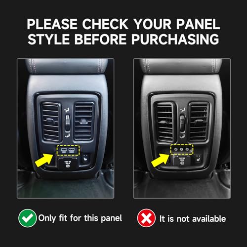 Image of Rear A /C Air Outlet Vent Cover Trim Decals for 2011-2026 Dodge Durango Accessories Carbon Fiber Stickers, B