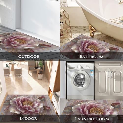 Tapis de sol attrape-poussière aux fleurs luxueuses et romantiques - 7