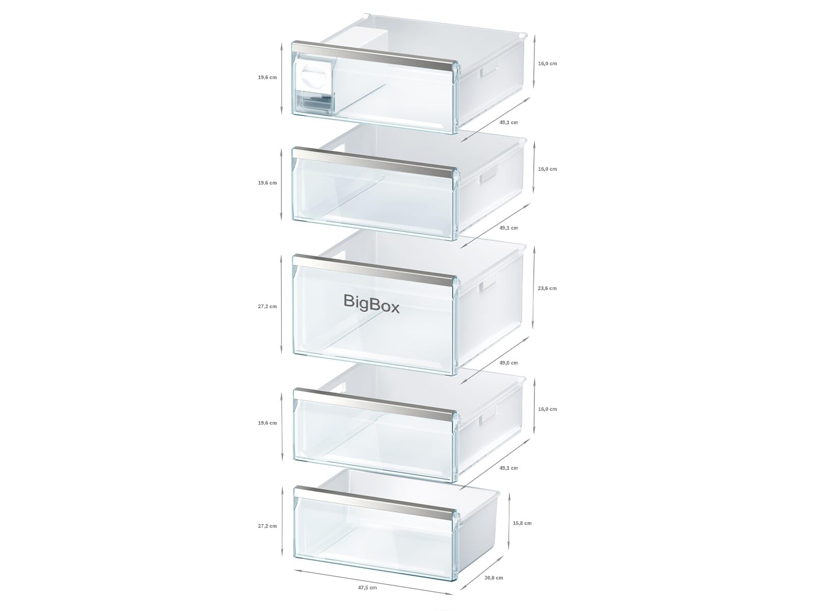 Bosch GSN54AWCV Série 6 XXL Congélateur 176 x 70 cm extra large 327 L NoFrost Ne dégivèle plus jamais Éclairage LED Éclairage uniforme BigBox Espace pour grands aliments congelés Blanc