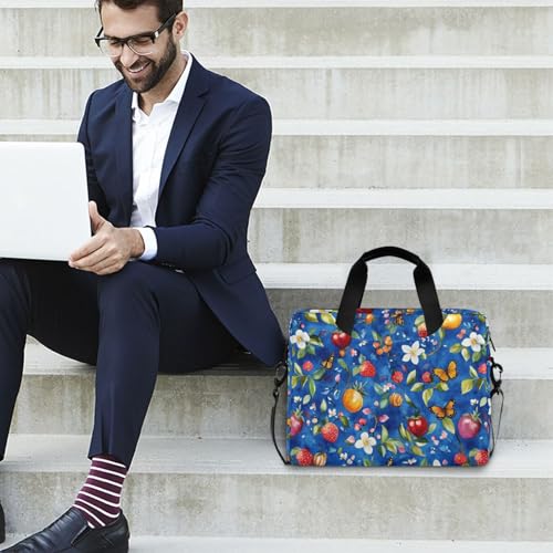Funda para Laptop 15.6 pulgadas con asa y correa azul miniatura 3