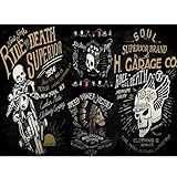 Awexzecor Custom Size murals, Skull Motorcycle Wall Stickers, Removable Peel and Stick self-Adhesive murals Large Photo Wallpaper bar Hotel murals