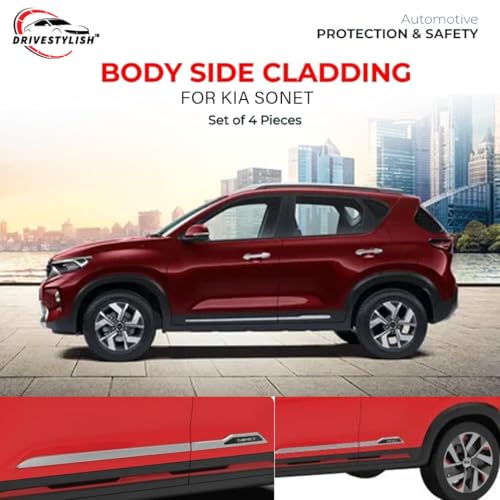 Image of Car Door Body Side Beading /Molding /Cladding for Kia Sonet Set of 4
