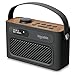 Produktbild Inscabin M60 Tragbarer DAB/DAB + FM-Digitalradio/Bluetooth/Stereo-Sound/Doppellautsprecher/Doppelwecker/Subwoofer/Akku/Schönes Design (Schwarz)