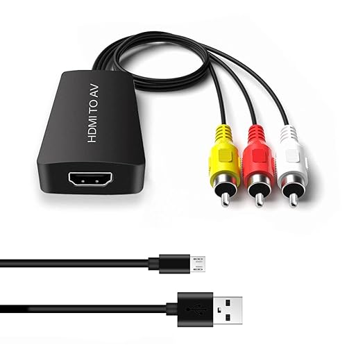 Dingsun HDMI to RCA Converter Adapter HDMI to Older TV Adapter for Apple TV, Roku, Fire Stick, DVD, Blu-ray Player ect.