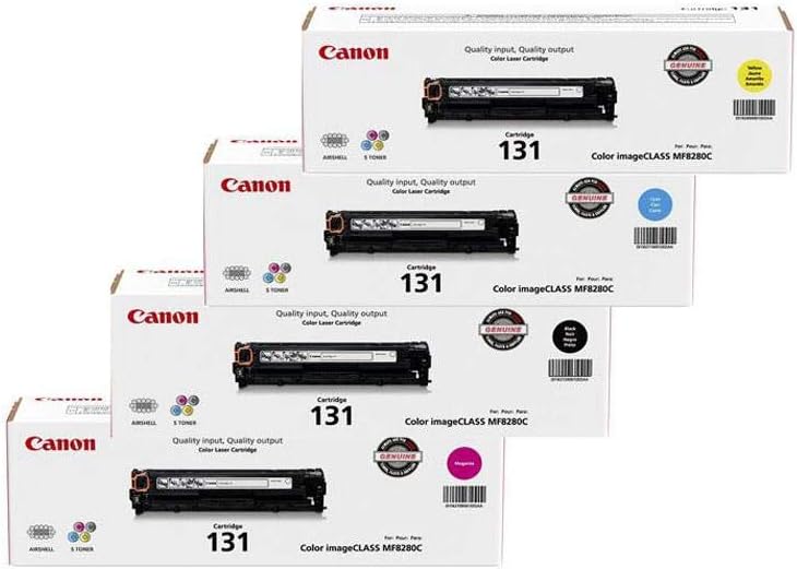 Canon 131 Toner Cartridge Bundle for imageCLASS MF8280Cw and MF628CW Printer, 1500 Sheets, Black / Cyan / Magenta / Yellow