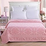 Summer Duvet Towel Blanket, 180 * 220 cm Lightweight Cooling Breathable Towel Quilt Summer Blanket Air Conditioning Blanket 100% Cotton Terry Cloth,Pink