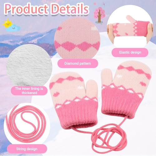 Kids Winter Mittens for Boys Girls 3-5 Years, Double Layer Thermal Knit Stretchable Snow Gloves for Outdoor4