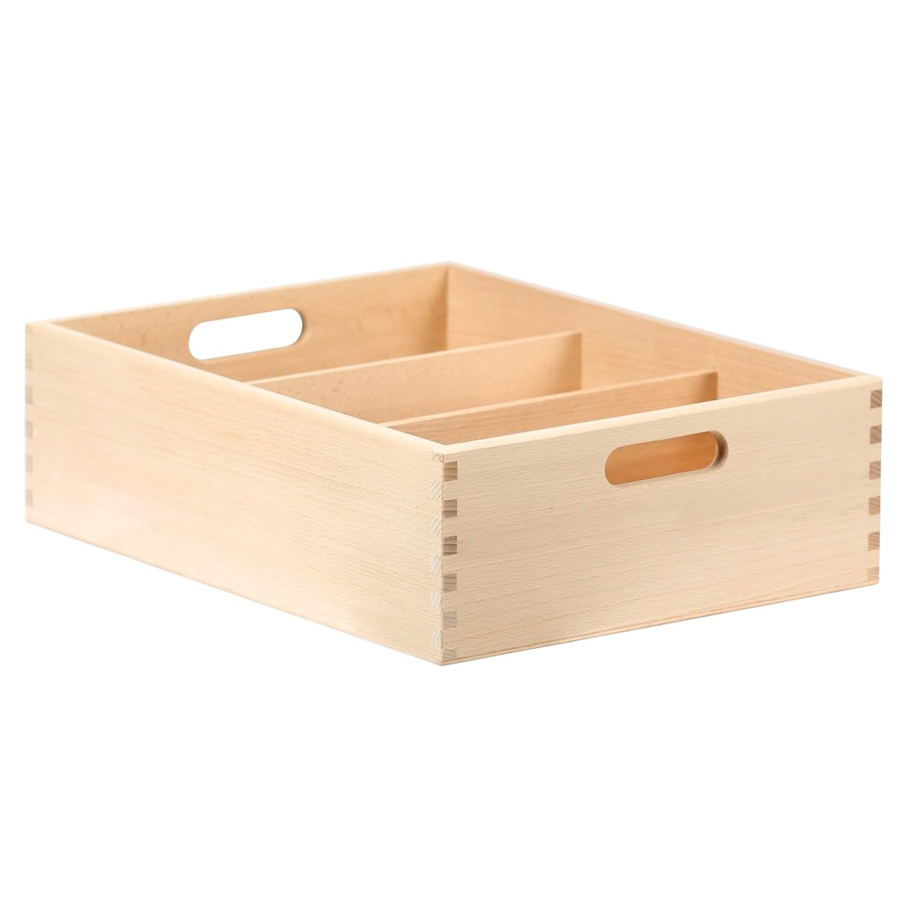 Bütic - Cubertería de madera para el hogar y el gastro (3 compartimentos, 4 compartimentos, 5 compartimentos, 4 compartimentos), color marrón