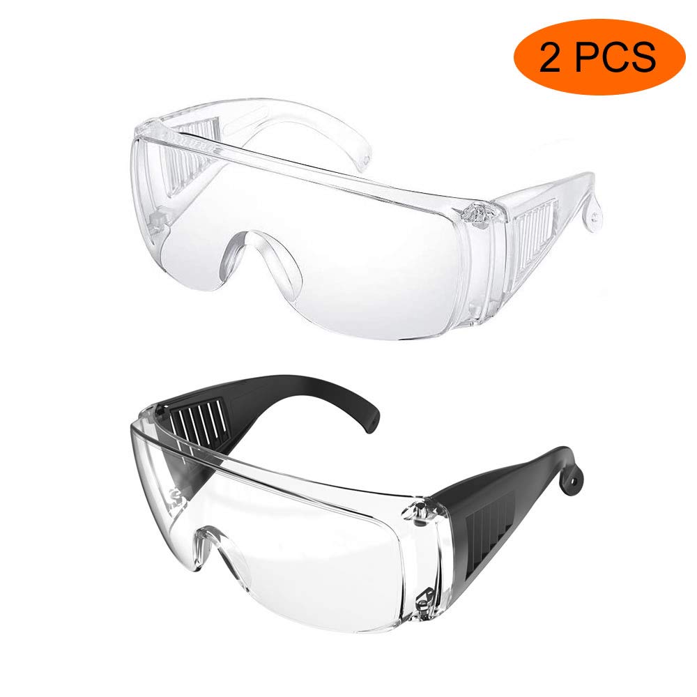 EFISH Medical Goggles Virus Safety Goggles, Anti-Fog Anti-Dust Windproof Transparent Wide-Vision Protective Glasses Eye Protection Virus Protection Goggles-2 PCS
