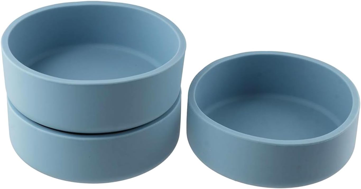 Silicone Egg Mold for Air Fryer, 3 PCS Round Sous Vide Egg Bite Maker for Microwave, Reusable 4" Small Soft Egg Bites Pan, Home Kitchen Accessories(Blue)