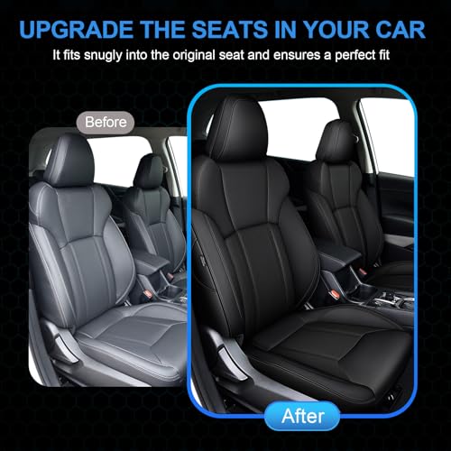 Image of IKABEVEM Custom Fit Seat Covers for Subaru Forester 2019-2024, Full Set Faux Leather Car Seat Covers, Waterproof Seat Protector, Airbag Compatible, Fully Covered Interior Seat Covers Black