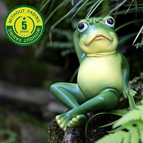Frog Figurine Garden Decor Set Of 3, Funny Lazy Frog Garden Statues Yard Decoration Outdoor Holiday Decorations, Unique Yart Art Outdoor Lawn Ornament For Outside Pond Pool Patio Front Porch Backyard #TOP4