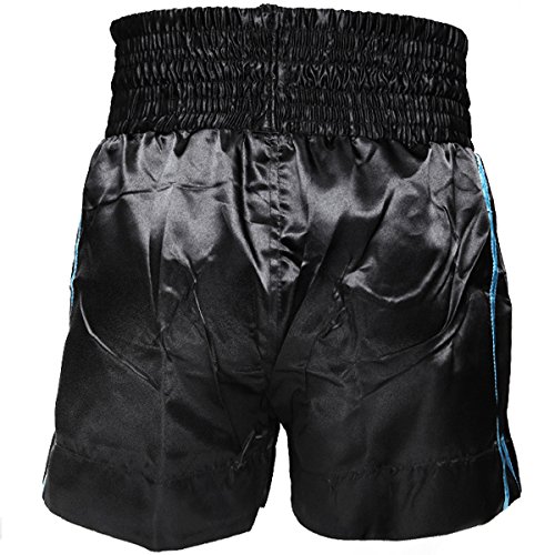 Revgear Youth Muay Thai Shorts | Genuine Thai Style Cut for Youth Martial Artist (Blue/Black, Medium)