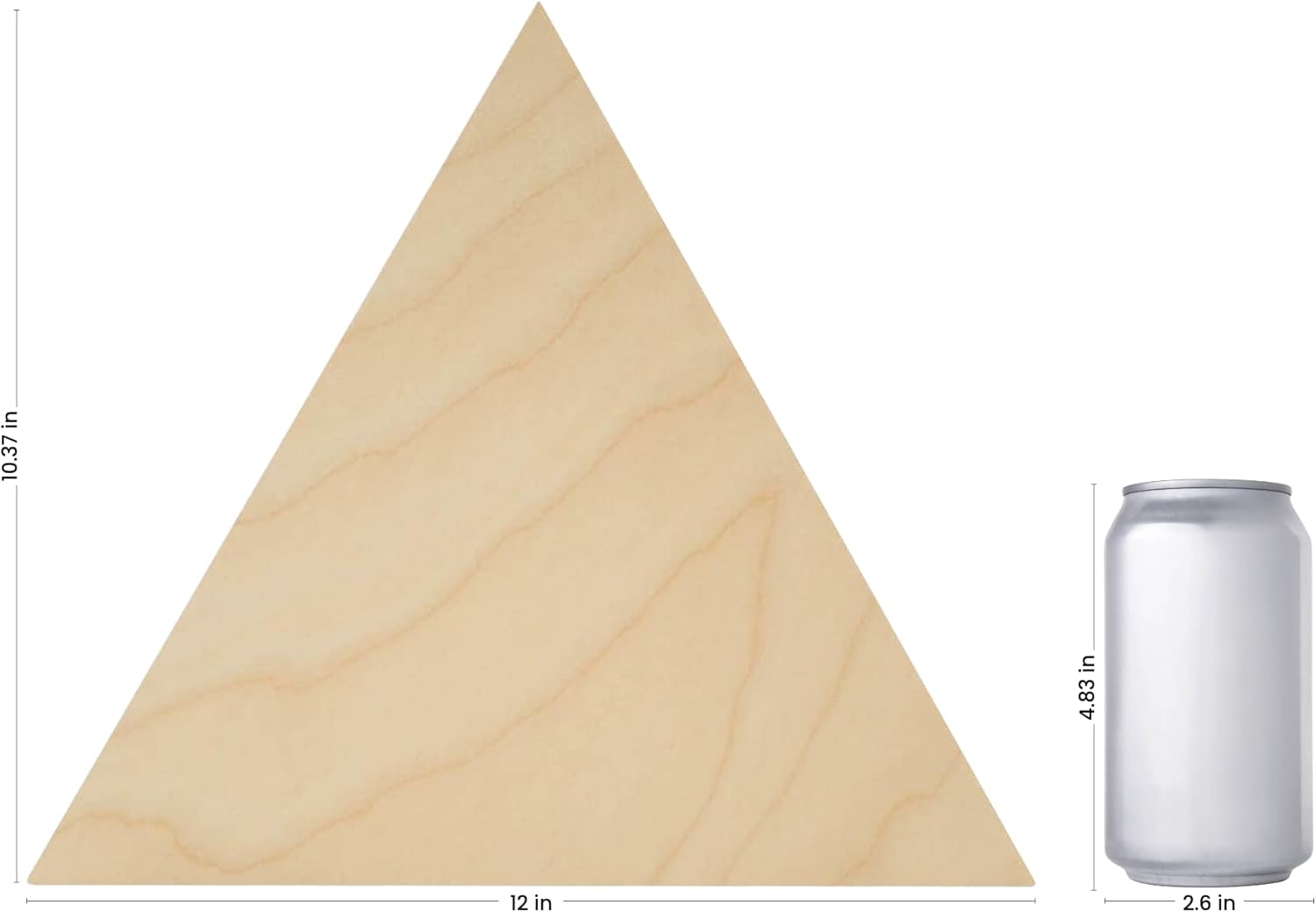 Wooden Triangle Cutouts 12 x 10-3/8-inch, Pack of 10 Blank Tessellating Geometric Wall Shapes, Wood Crafts to Paint, by Woodpeckers