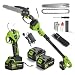 28mm Electric Pruning Shears & Cordless Chainsaw with 1.7m Telescopic Pole