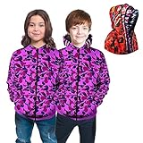 Niouvyii 2023 new shark mouth long sleeve hoodie cool teen boy girls letter hoddie camo shark jaw Purple kid for boy girl 14-16 hoddie-Purple-Large