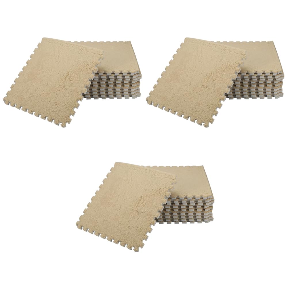 Hndhbfgrt 30 Piece Interlocking Foam EVA Fuzzy Mat Flooring Carpet Tiles for Kids - Perfect for Nursery Décor, Baby Room