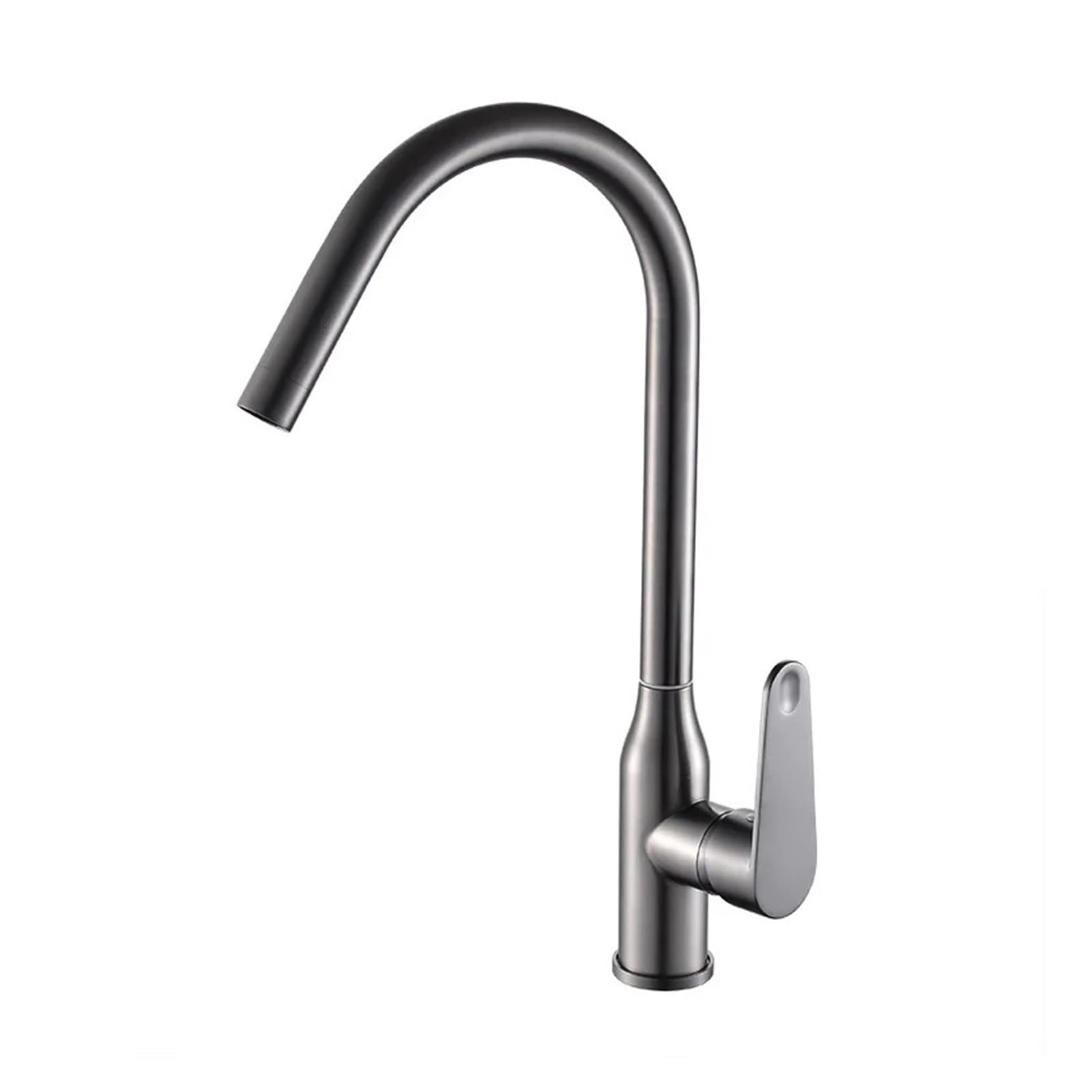 Robinet de cuisine gris pistolet en acier inoxydable mélangeur eau chaude et froide durable