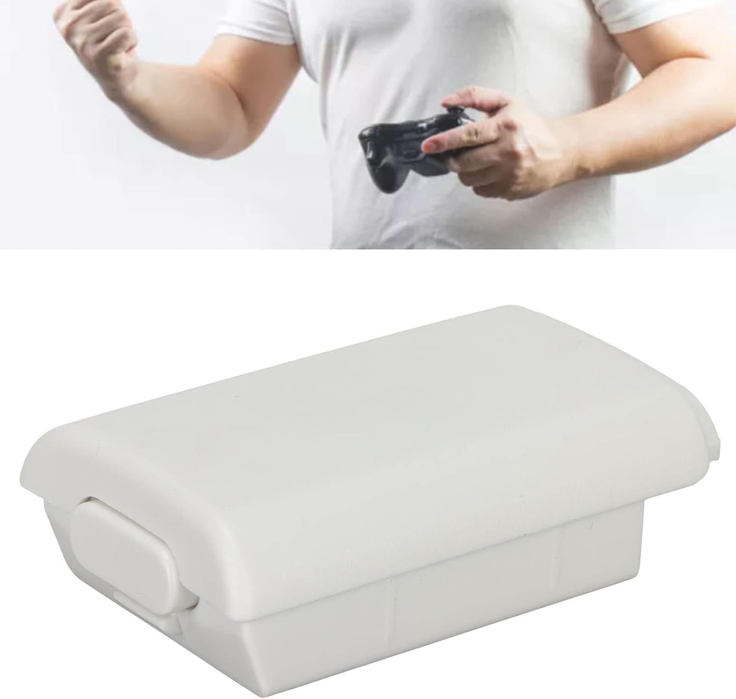 Wireless Controller Battery Cover Wear Resistant Replacement Battery Shell Case for Xbox 360 (White)