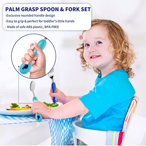 Lehoo Castle Childrens Cutlery, 6 Pcs Toddler Cutlery Set Stainless Steel, Includes 2 x Childrens Forks/Knives/Spoons, Kids Knife and Fork Sets (Ocean Animals)