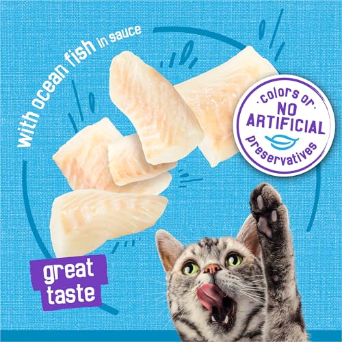 Image of Purina Friskies Meaty Bits with Ocean Fish in Sauce Multi Cat Wet Cat Food - 13.5 Ounces (Pack of 12)