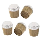 Ruilogod Tappi di sughero per bottiglie isolanti in legno 32mm in basso Dia 5pcs argento tono