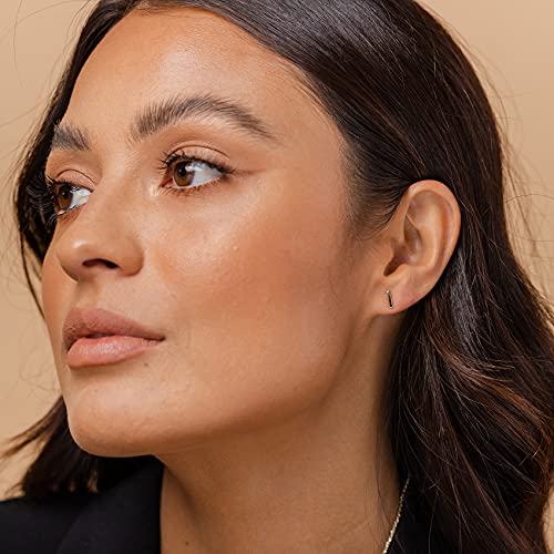 PAVOI 14K Gold Plated Sterling Silver Bar, Dot, Heart, Triangle, Star, Cat | Dainty Earrings for Women4