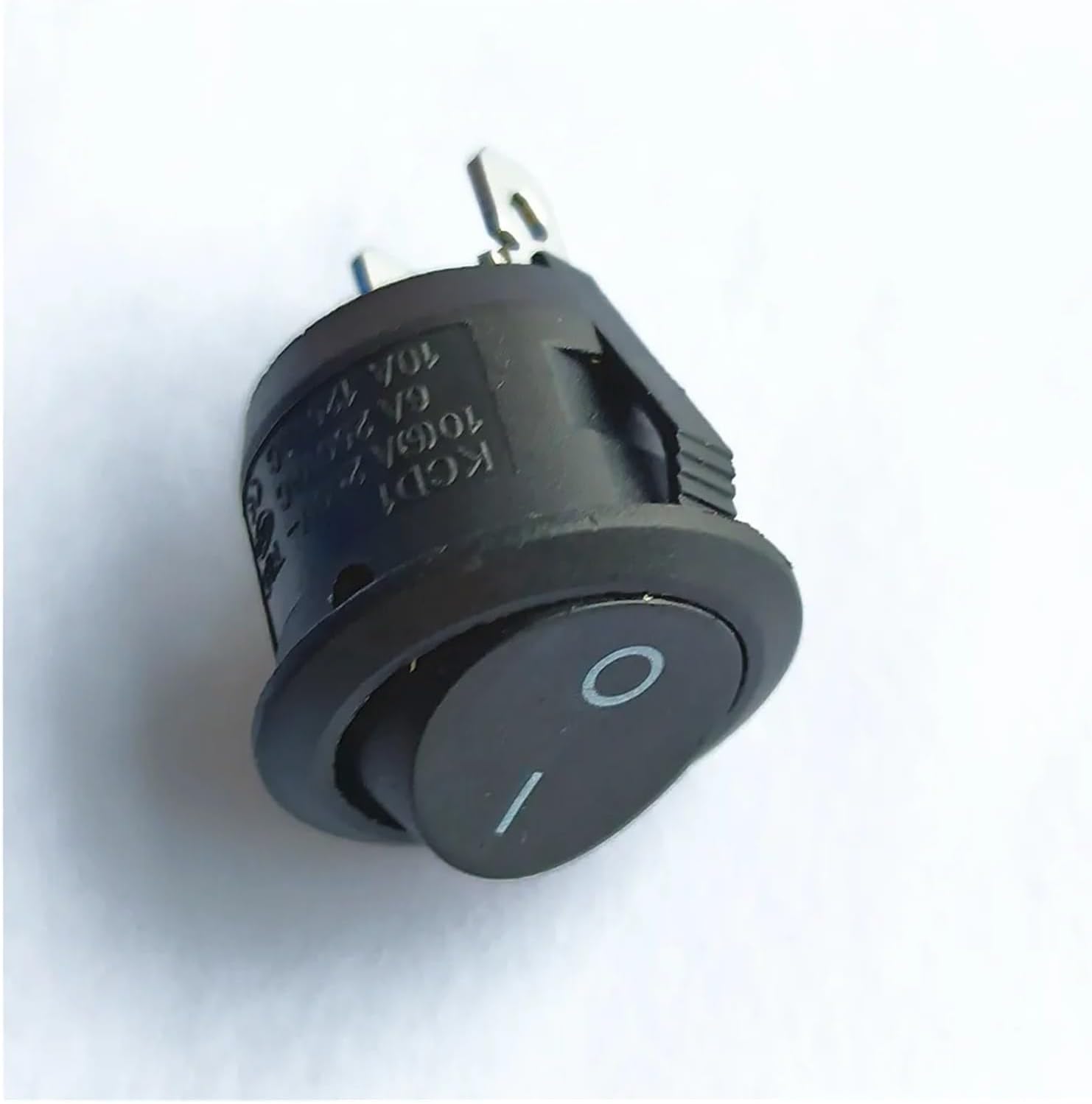 DC AC 6A/250V KCD1 2PIN 20mm On/Off SPST G149Y Round Rocker Switch Waterproof Cap Car Dash Dashboard Track(Black Switch,5 pcs)