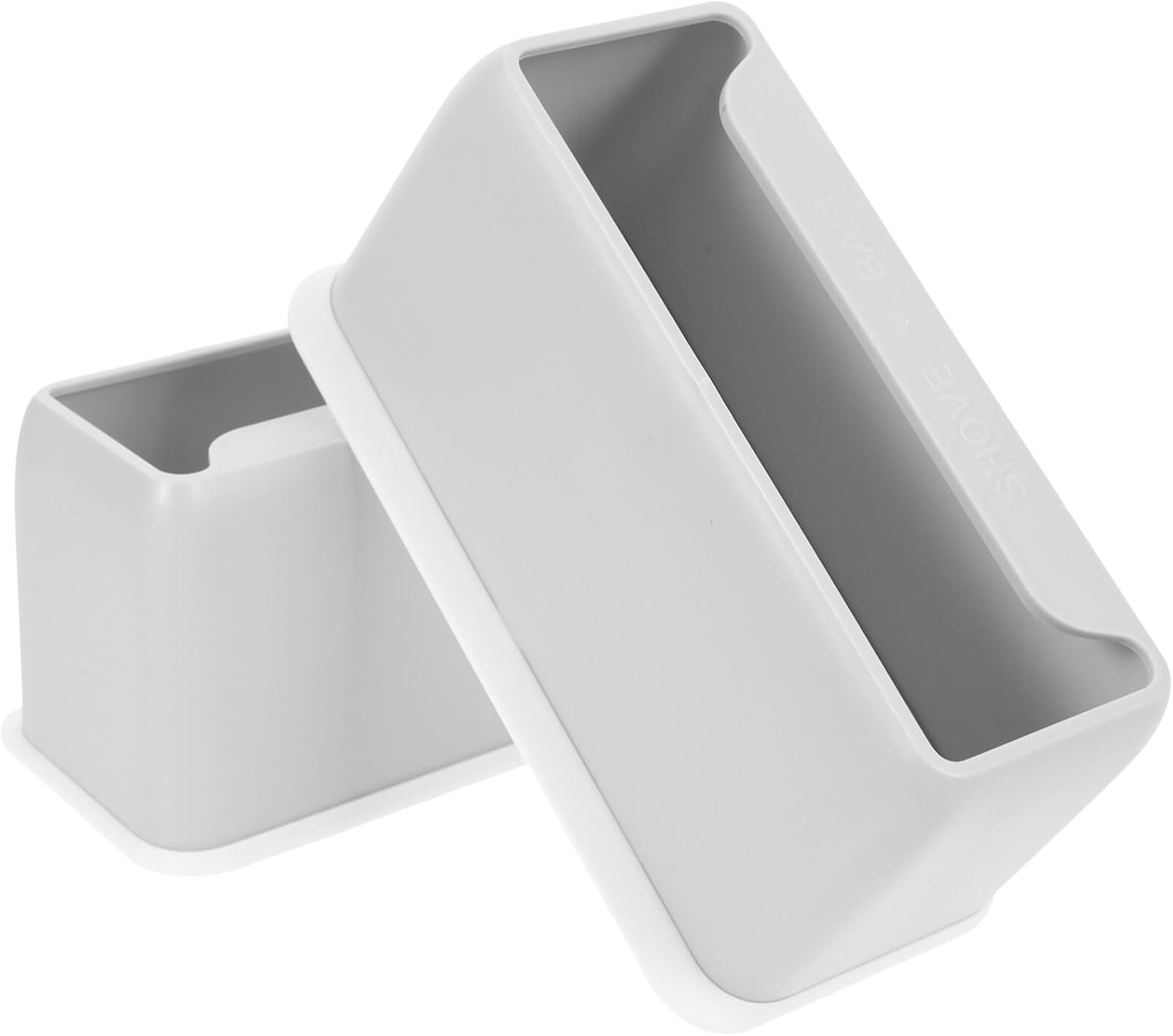 POPETPOP Cat Litter Scoop Holder: 2Pcs Universal Litter Scoop Holder Litter Shovel Storage Box Pet Litter Shovel Stands Cat Litter Scooper Stand, 15.5X8.5X6CM, Grey White