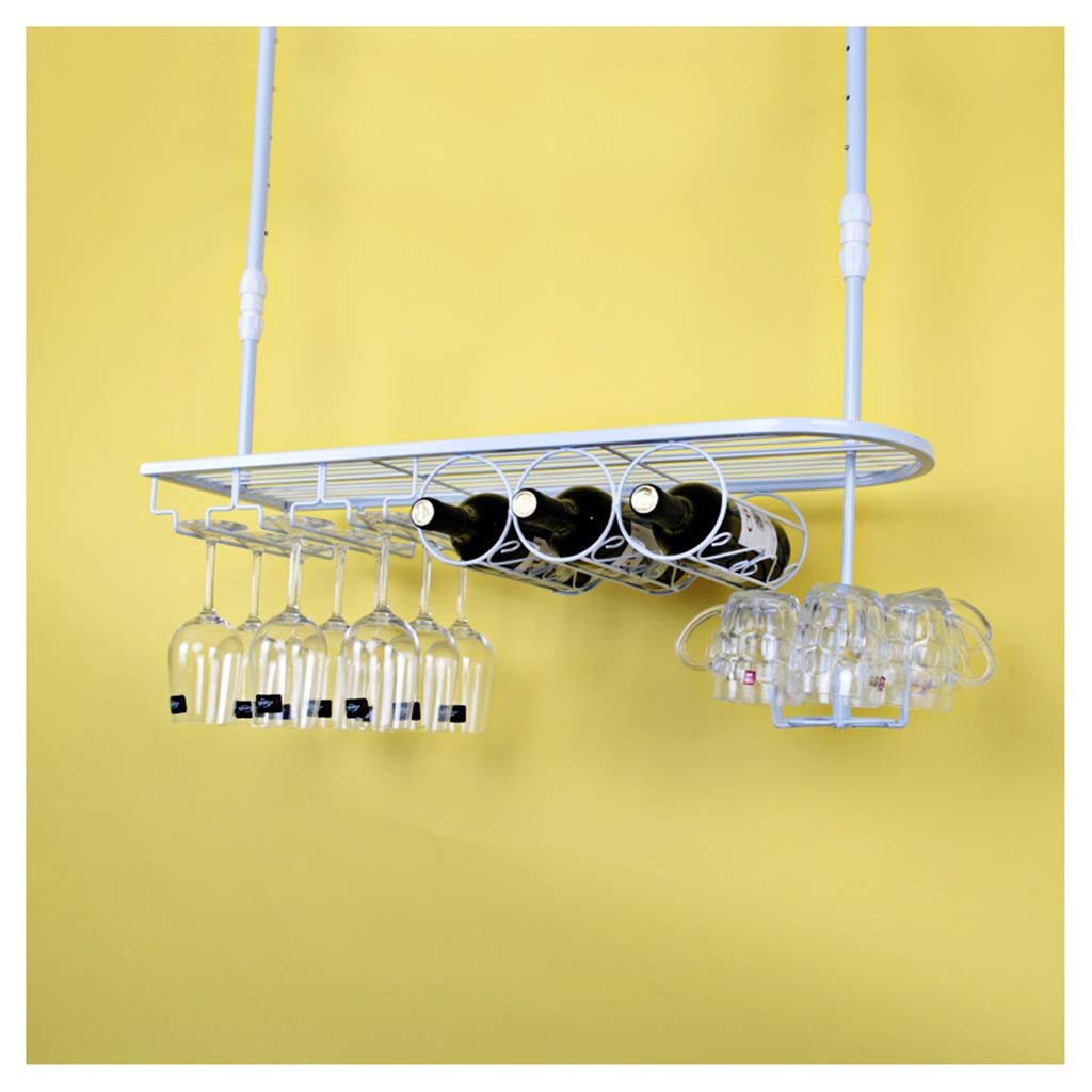 Porte-bouteilles suspendu JATIBOSH style rétro industriel avec porte-verre pour bar