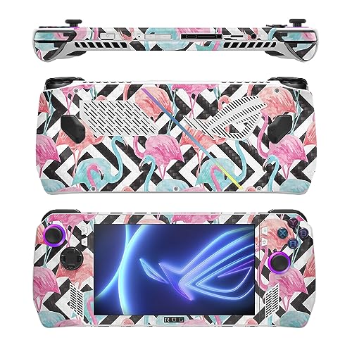 Image of MightySkins Carbon Fiber Skin Compatible with Asus ROG Ally - Pop Flamingo | Protective, Durable Textured Carbon Fiber Finish | Easy to Apply