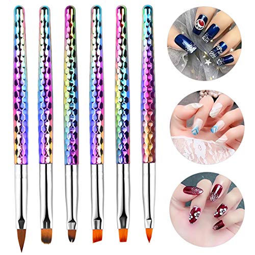 Pennelli per Nail Art 6Pcs Pennelli Unghie Gel