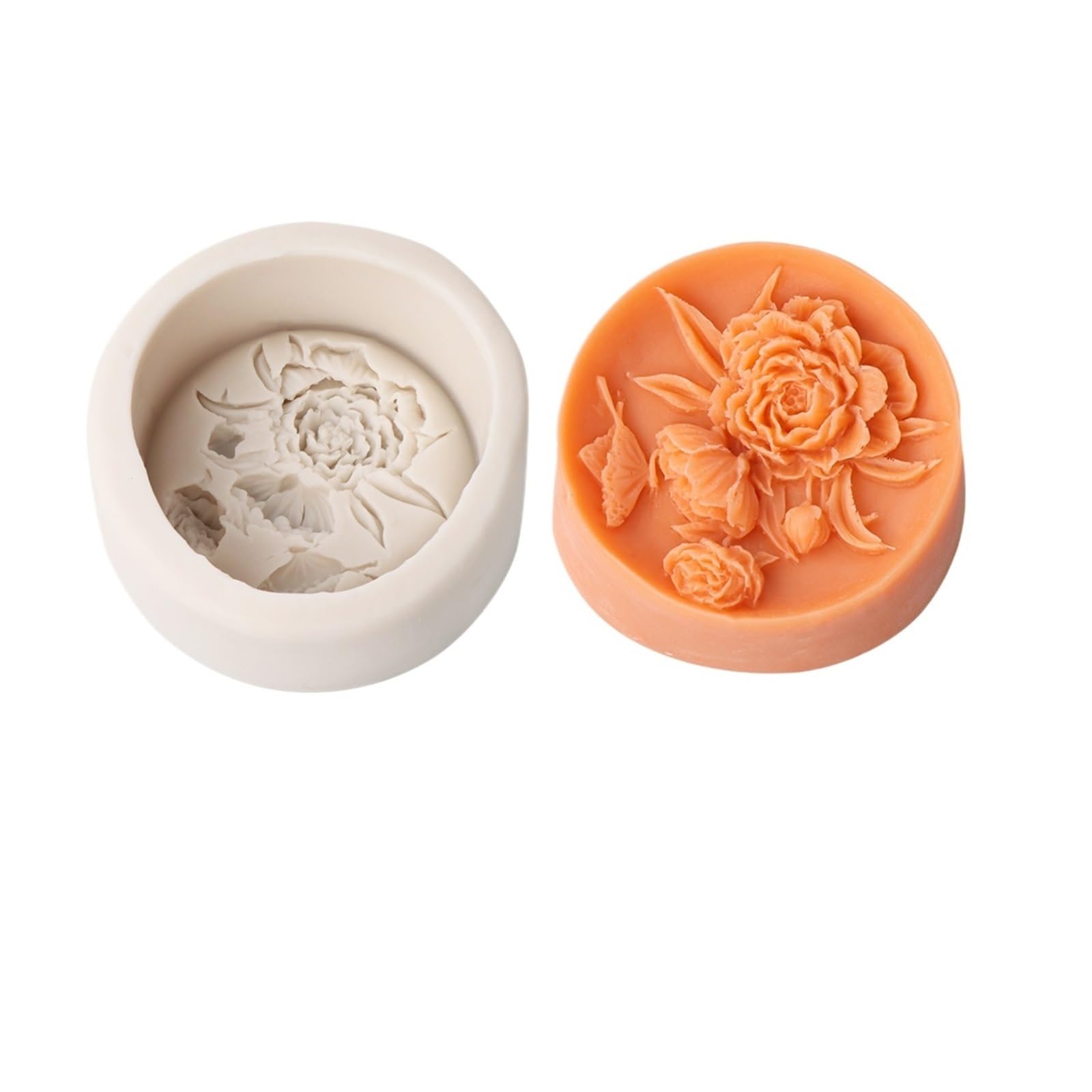 Peony Flower Silicone Candle Mold DIY Floral Soap Candles Resin Crafts Aroma Plaster Casting Tool for Making Soaps Bar(Floral Mold 4)