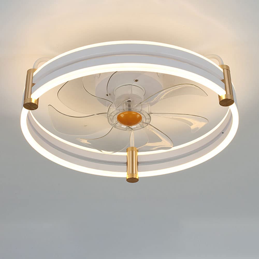 Ventilateur de plafond LED à 3 vitesses avec plafonnier dimmable pour salon