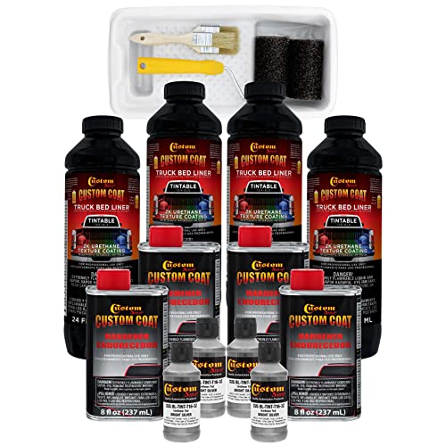 Image of Custom Coat Bright Silver 1 Gallon Roll-On Urethane Truck Bed Liner Kit