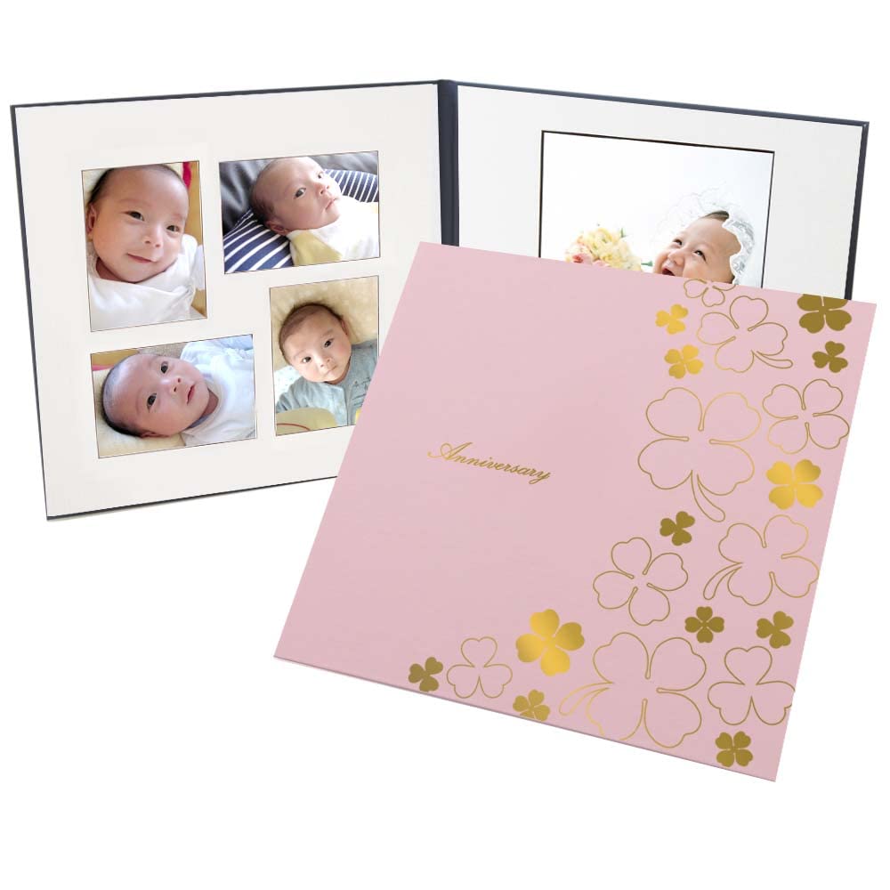 Amazon.co.jp: 写真台紙 2面6切【クローバー ピンク Anniversary