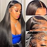 CANDEAS Straight Lace Front Wigs Human Hair Pre Plucked with Baby Hair 180% Density 13x4 HD Lace Frontal Wigs Human Hair Brazilian Virgin Human Hair Wigs for Women Natural Color (24 inch new, 13x4 straight wigs 180%)