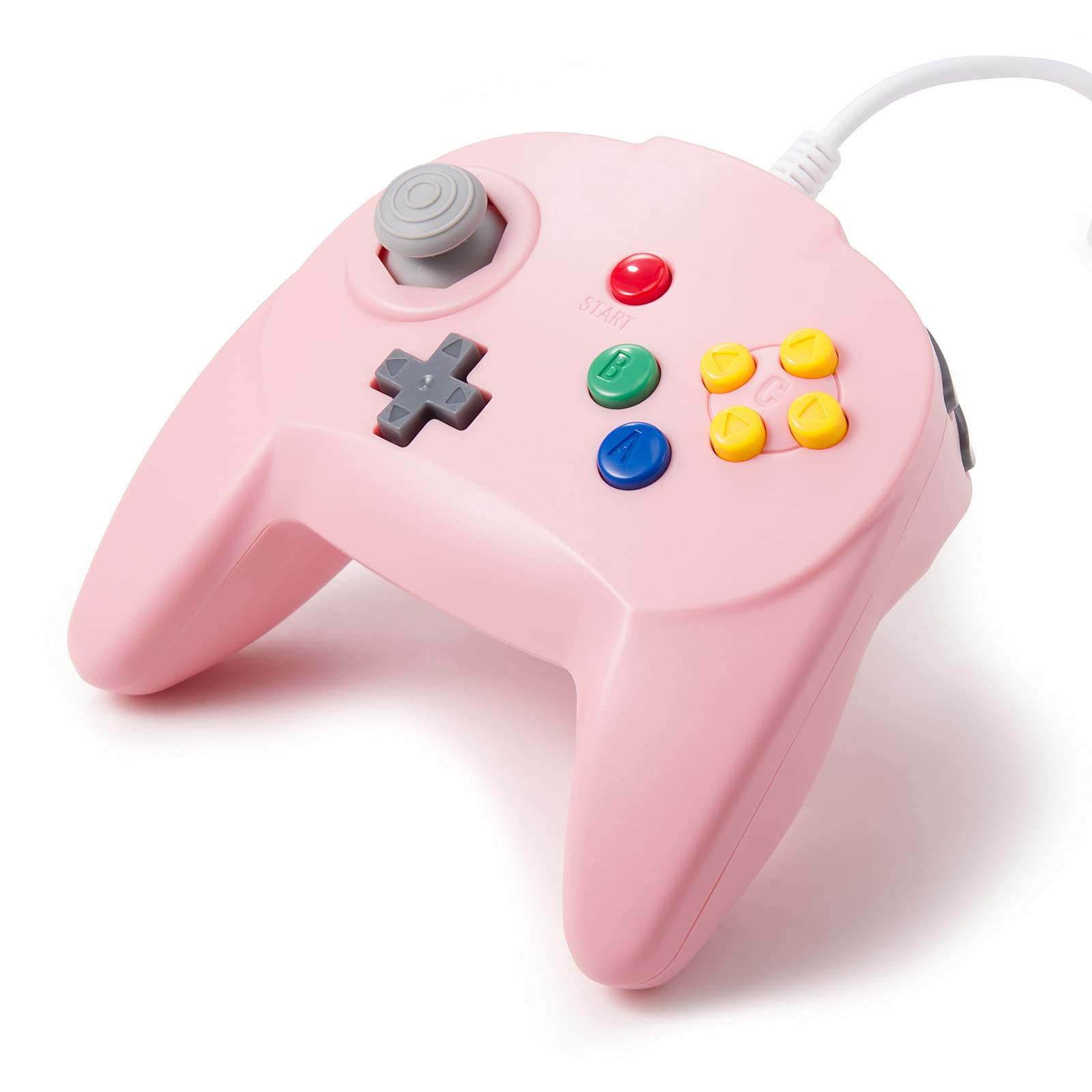 miadore Controlador N64 Palanca de mando con cable para juegos compatible con la consola N64 (Rosa)