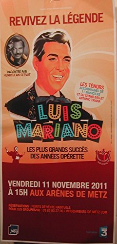 Poster Luis Mariano 28x60cm réveillez vos souvenirs de chanson française
