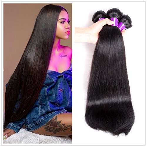 JiSheng Brazilian Straight Virgin Hair Weaving 100% Unprocessed Human Hair 3 Bundles Natural Color 12 12 12inch