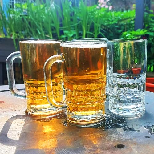 Set of 4 Half Pint Glass Tankards - Stylish Bar & Home Drinkware - Ideal for Summer & Parties