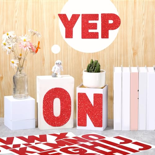 Image of Harloon 232 Pcs Large Glitter Letter Stickers, Red, 6 Inch