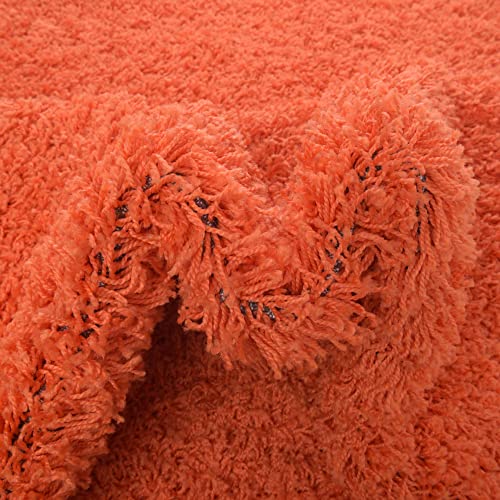 Rugs.com - Über Cozy Solid Shag Collection Rug – 6 Ft Runner Tiger Orange Shag Rug Perfect For Hallways, Entryways, 2' 2 X 6' 5 Runner #TOP6