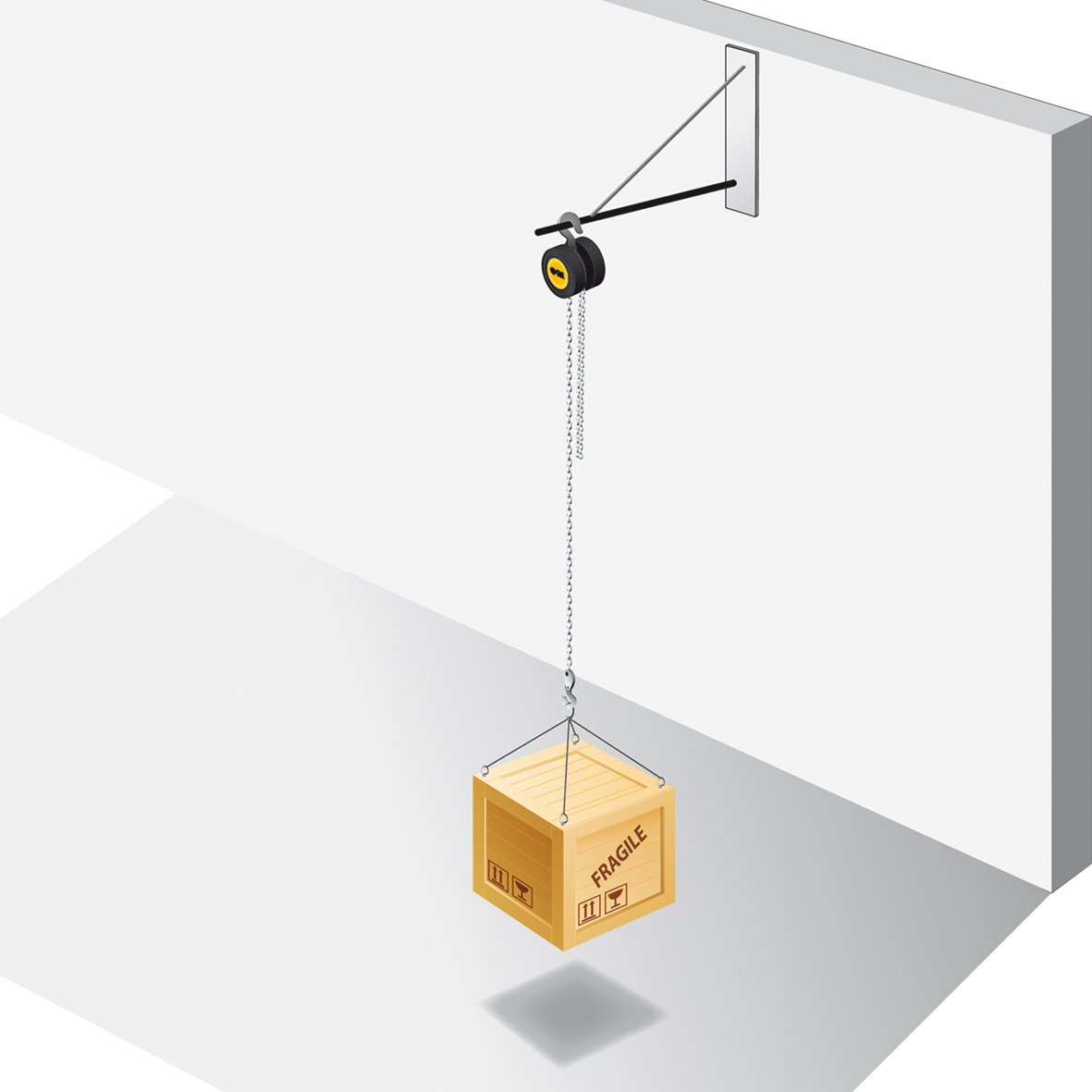 Fartools CH 2T - Paranco a catena, portata massima 2000 kg, colore: Nero